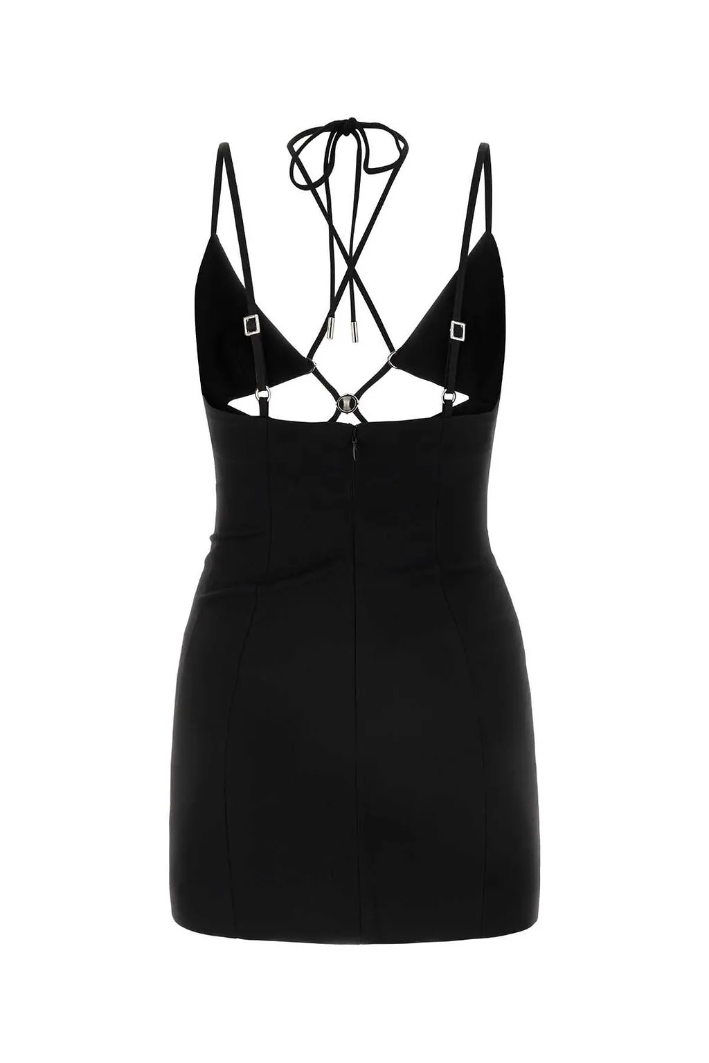 Area Star-Embellished Cut-Out Mini Dress