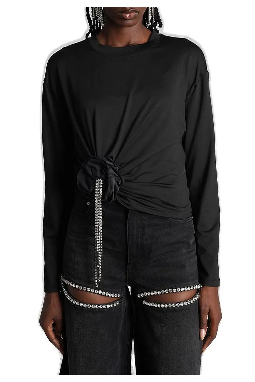 Area Long-Sleeved Draped T-Shirt