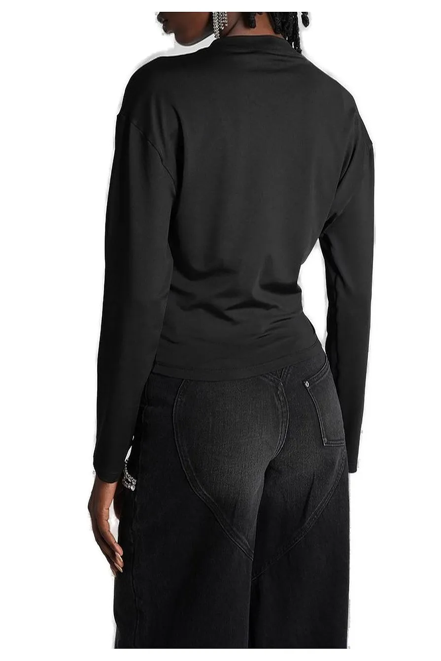 Area Long-Sleeved Draped T-Shirt