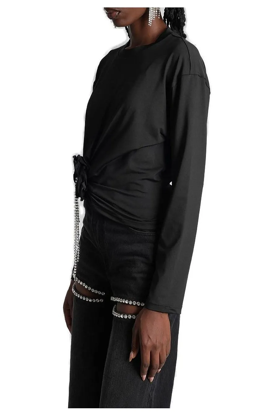 Area Long-Sleeved Draped T-Shirt