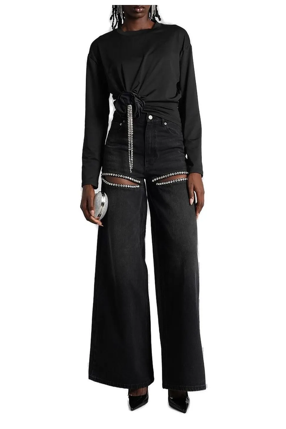 Area Long-Sleeved Draped T-Shirt