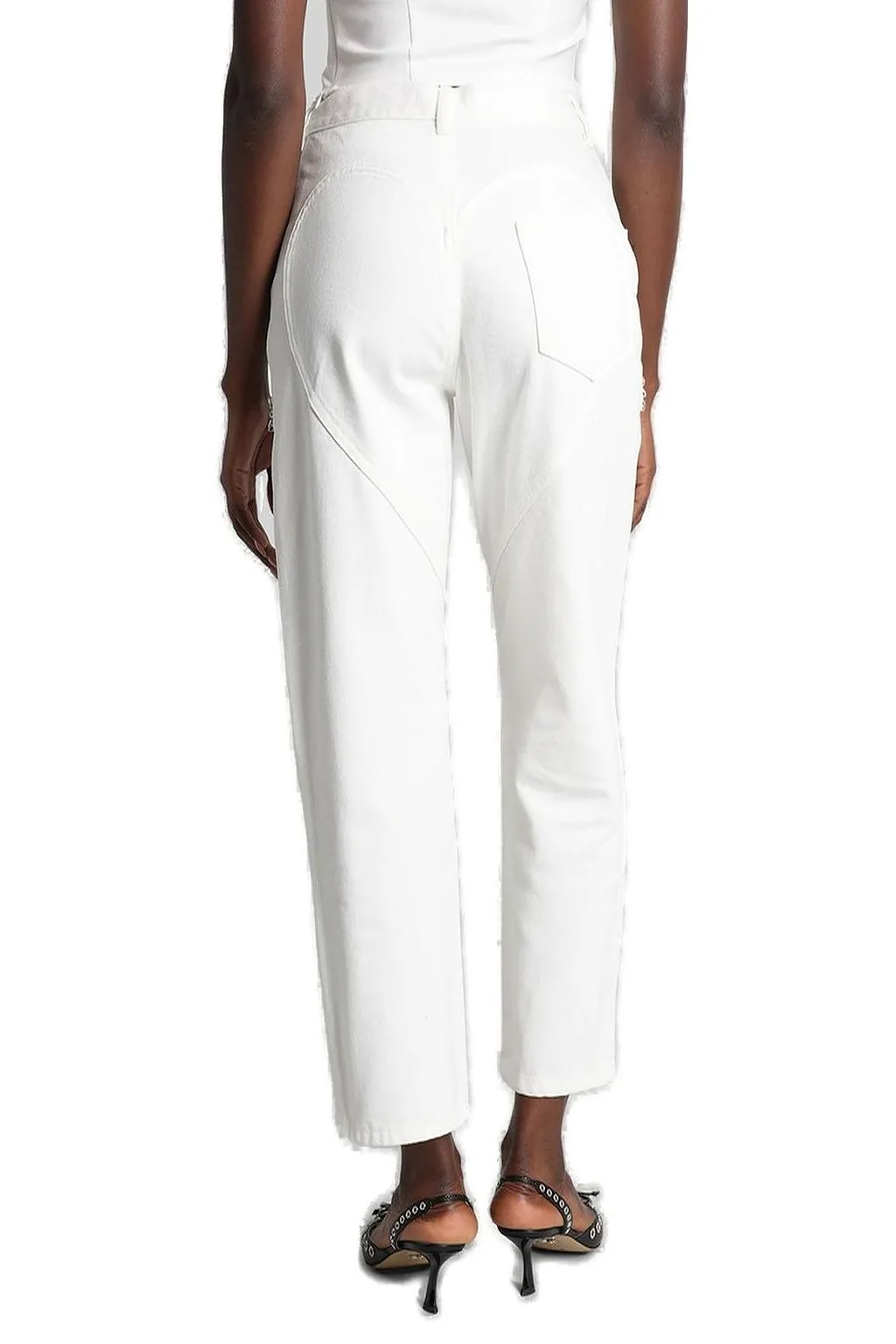 Area Embellished Slit Mid-Rise Jeans