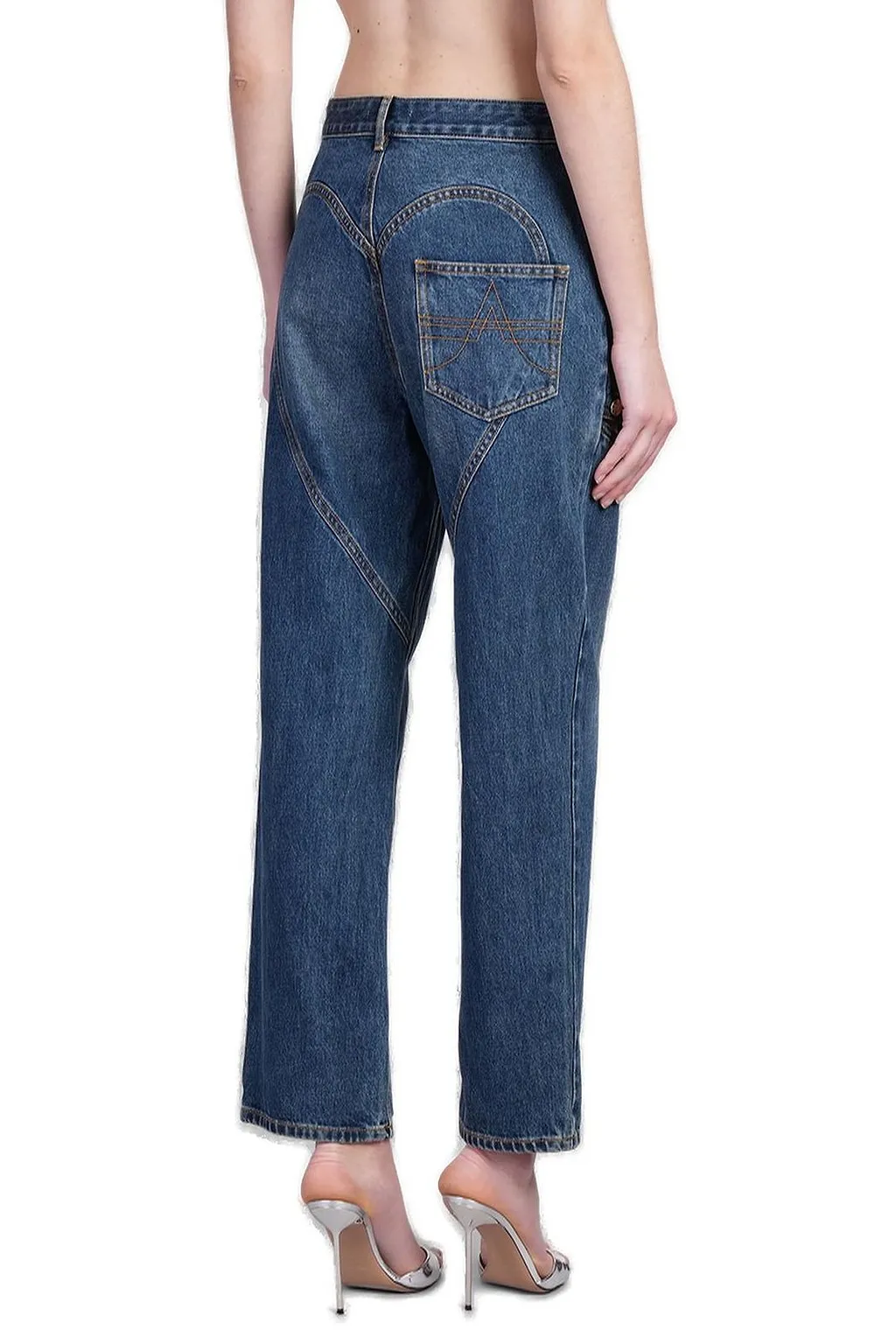 Area Cut-Out Detailed Jeans