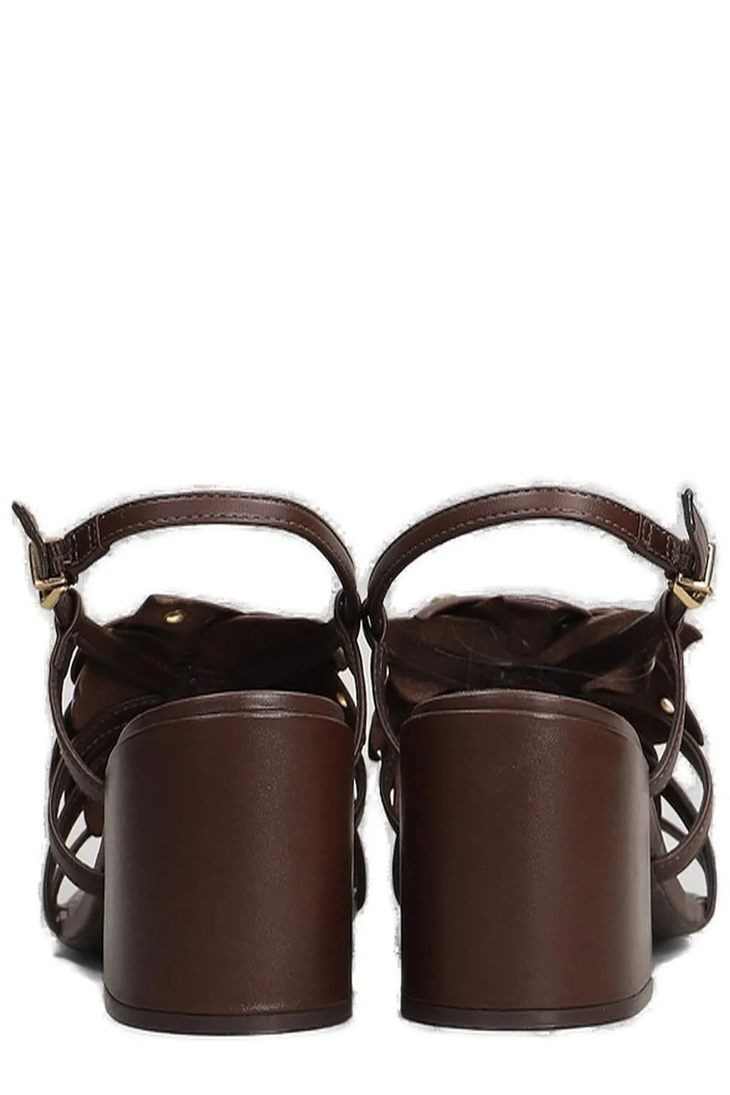Arezzo Block Heel Floral Strap Sandals