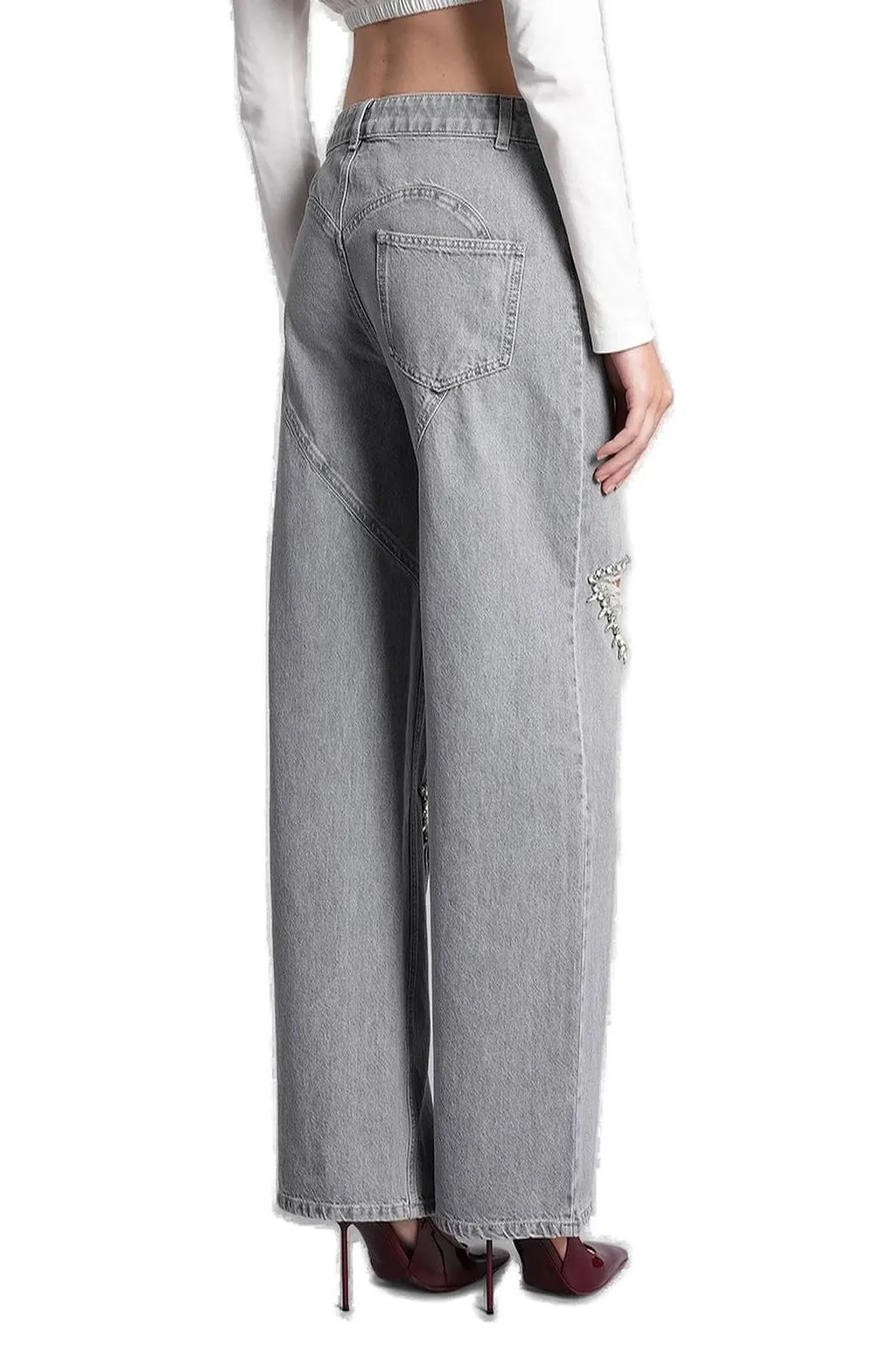 Area Distressed Denim Jeans