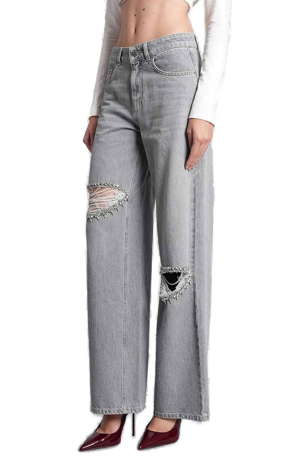 Area Distressed Denim Jeans