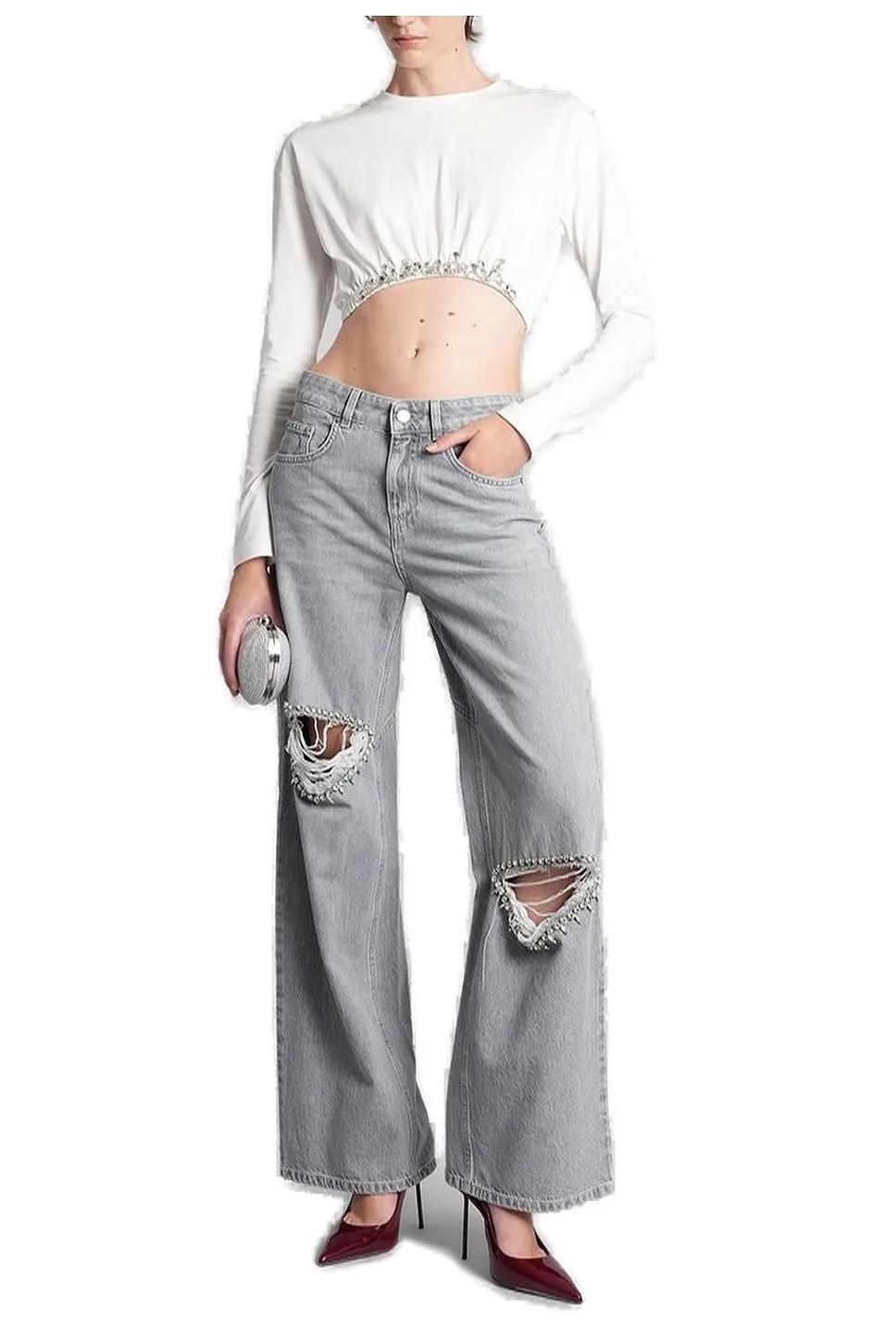 Area Distressed Denim Jeans