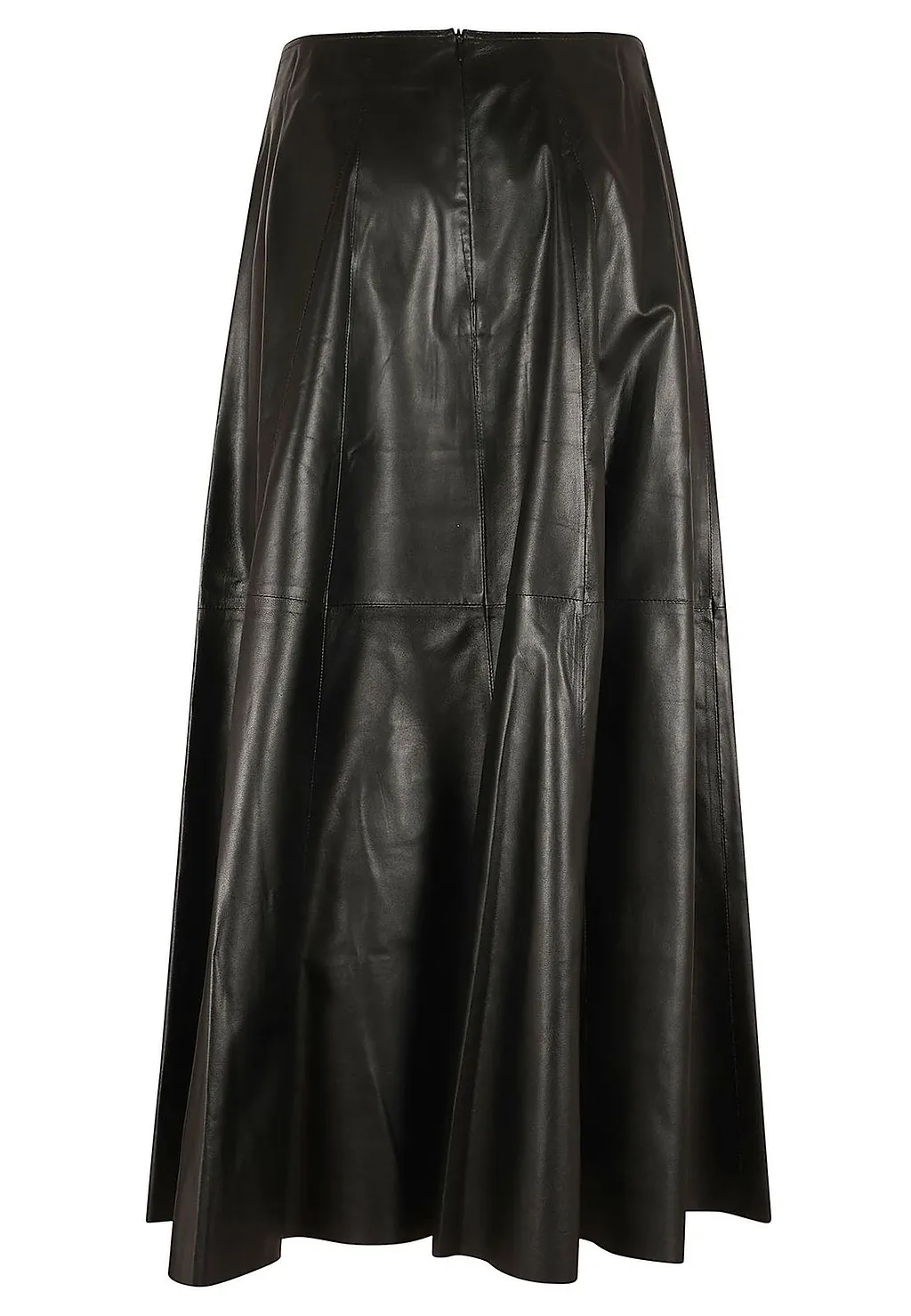 Eleni Flared Leather Skirt