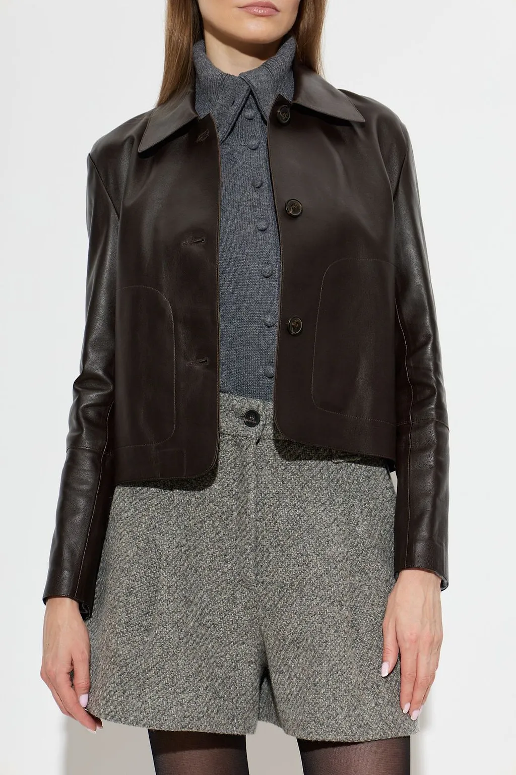 Arma Emy Cropped Leather Jacket