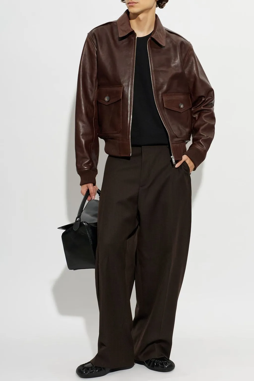 A.P.C. Leather Zip Jacket