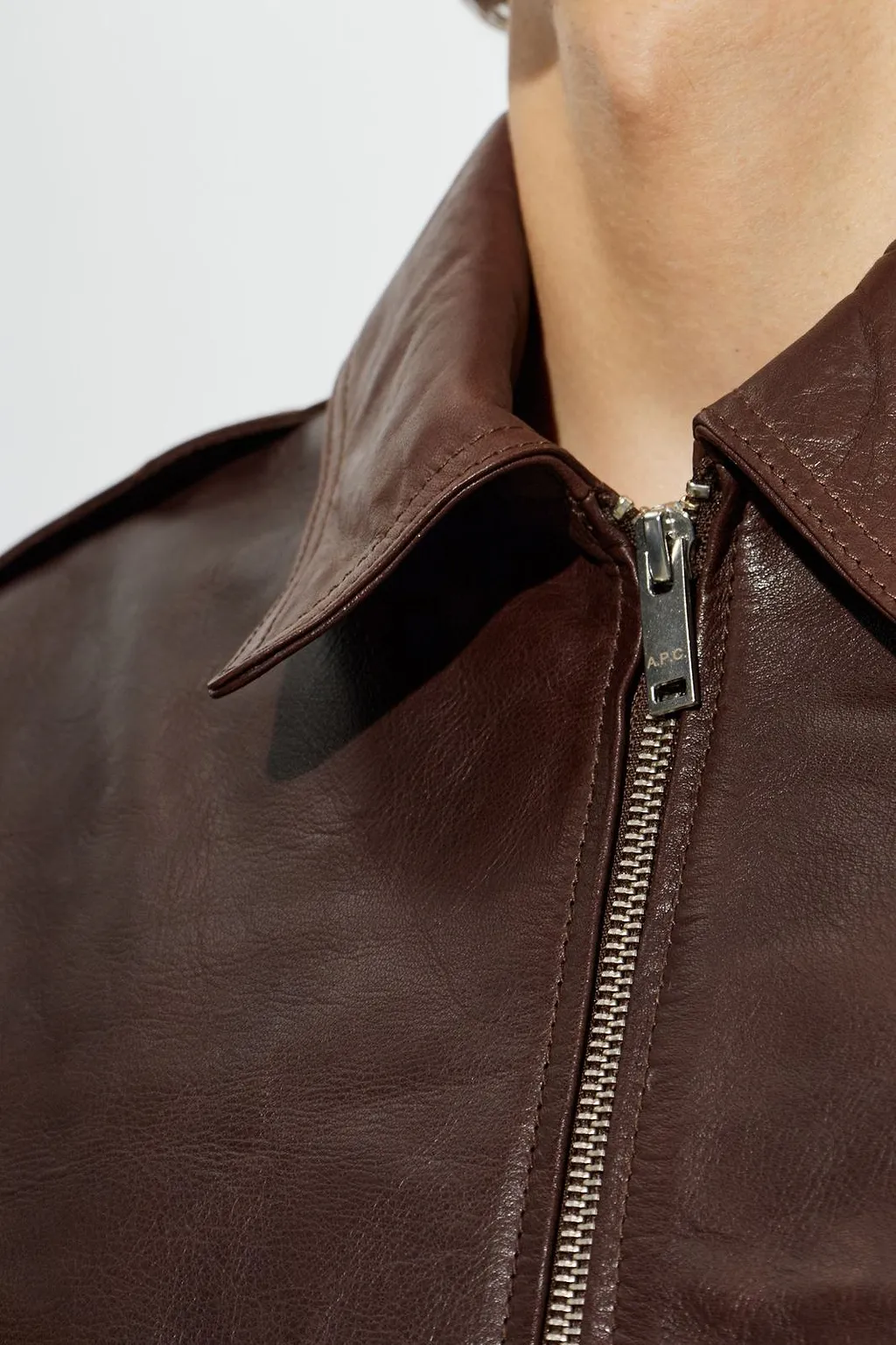 A.P.C. Leather Zip Jacket