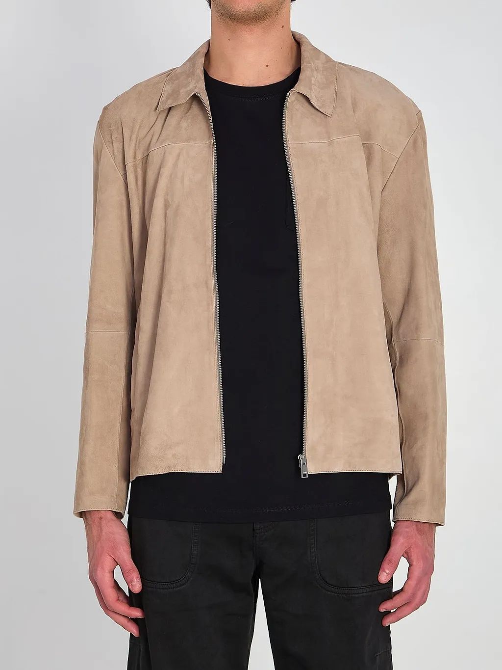 Arma Hardin Zip-Front Suede Jacket