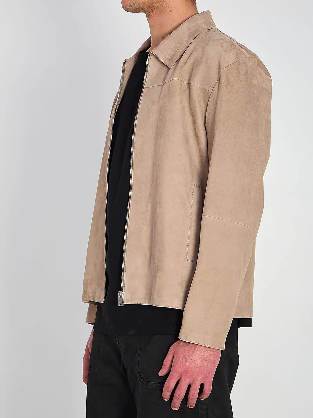 Arma Hardin Zip-Front Suede Jacket