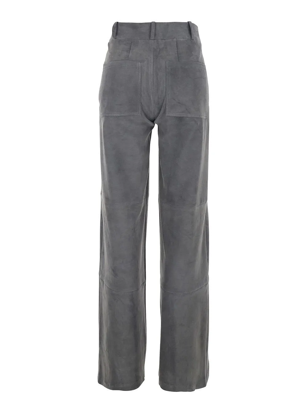 Arma High-Waist Suede Straight-Leg Pants