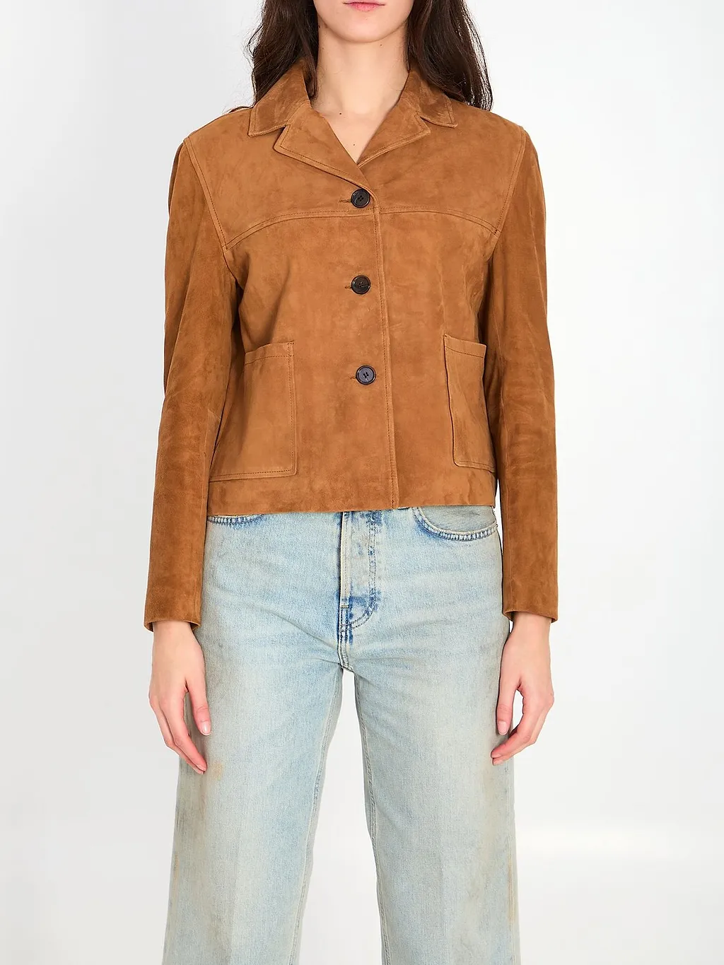 Arma Lotus Cropped Suede Jacket