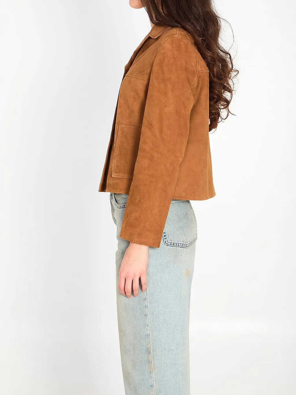 Arma Lotus Cropped Suede Jacket
