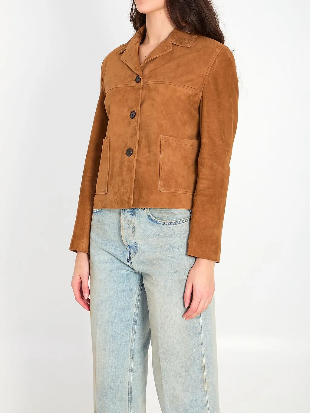 Arma Lotus Cropped Suede Jacket