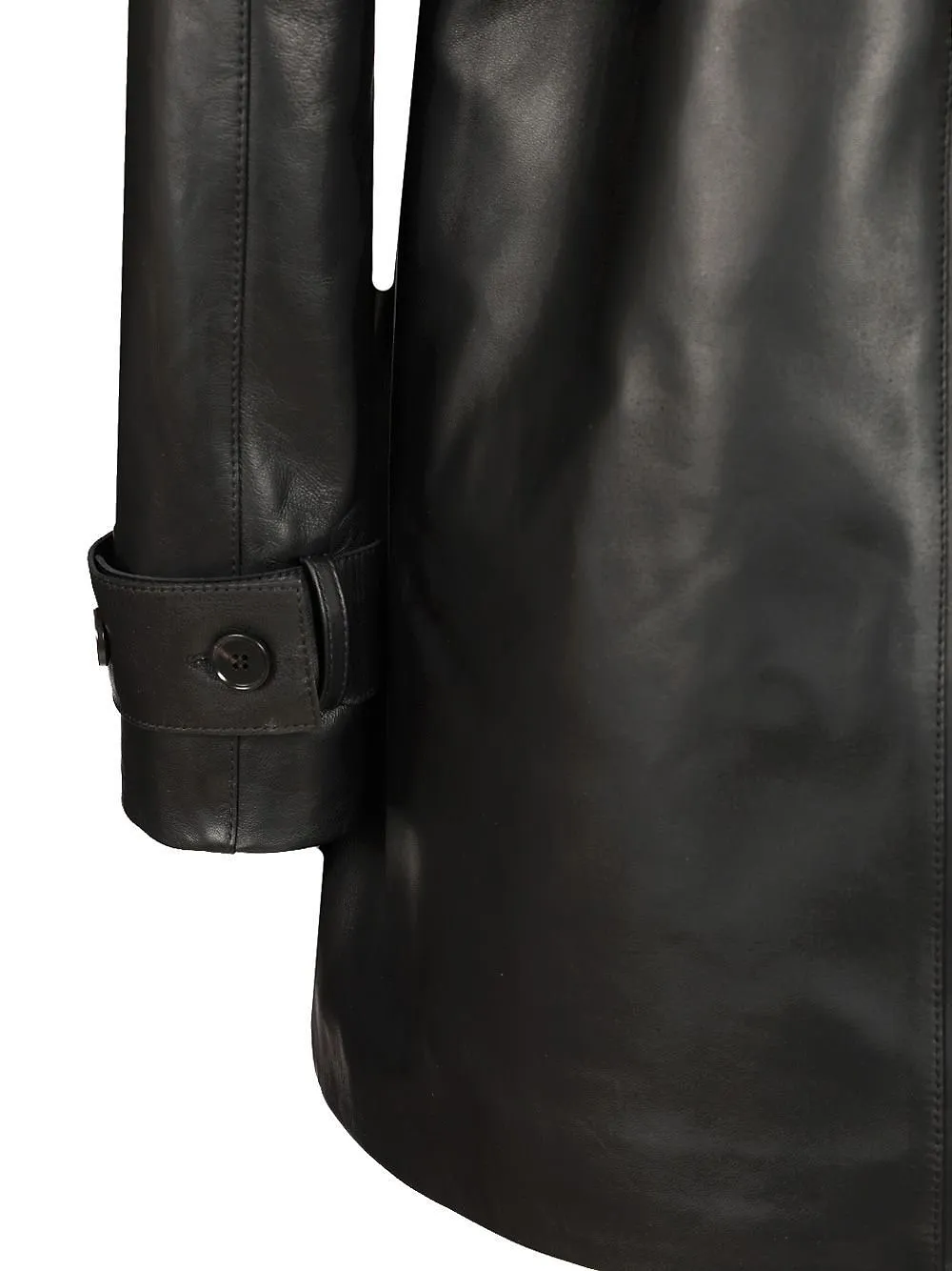 Manon Double-Breasted Leather Coat