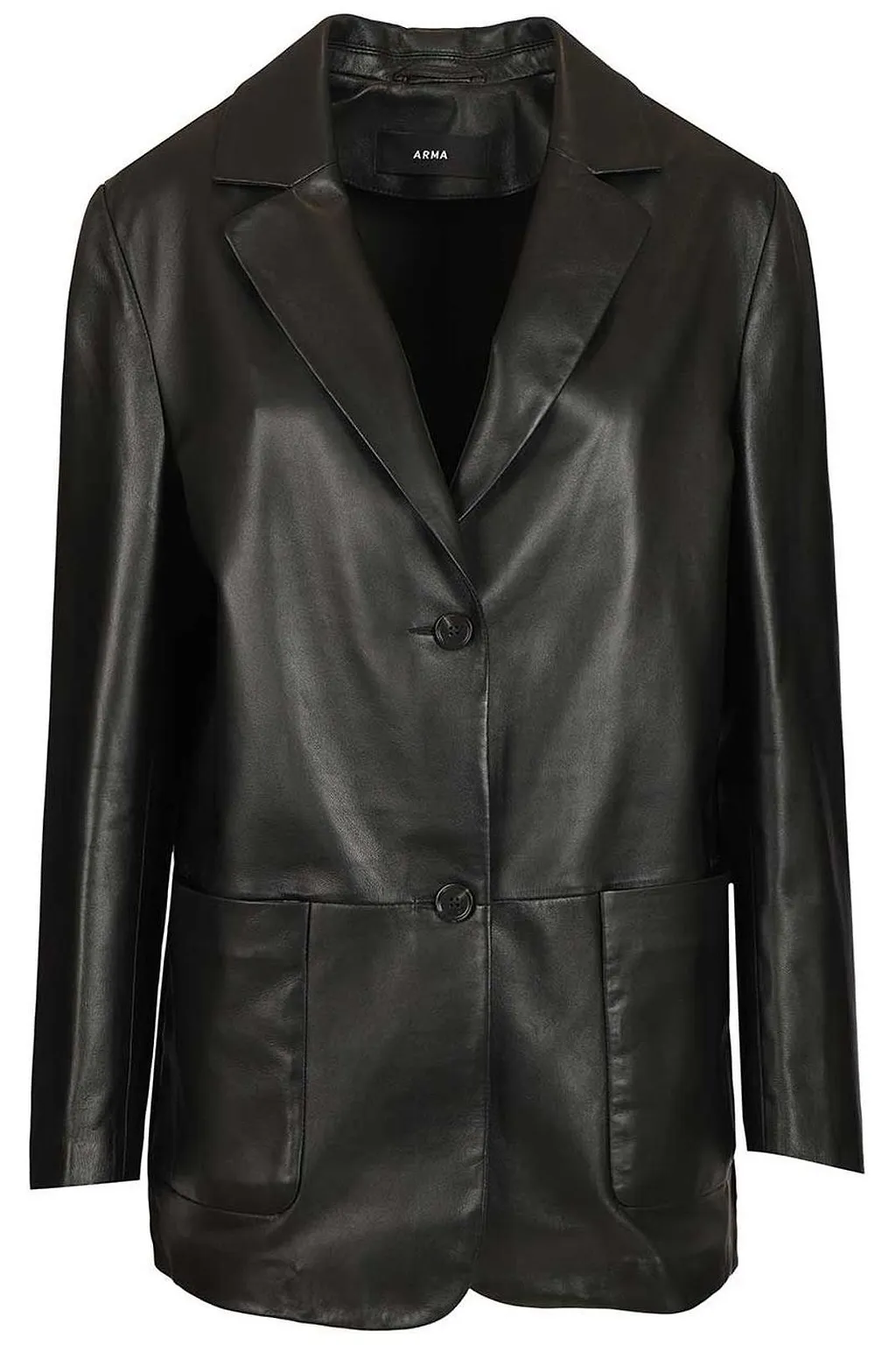 Arma Ohann Single-Breasted Leather Blazer