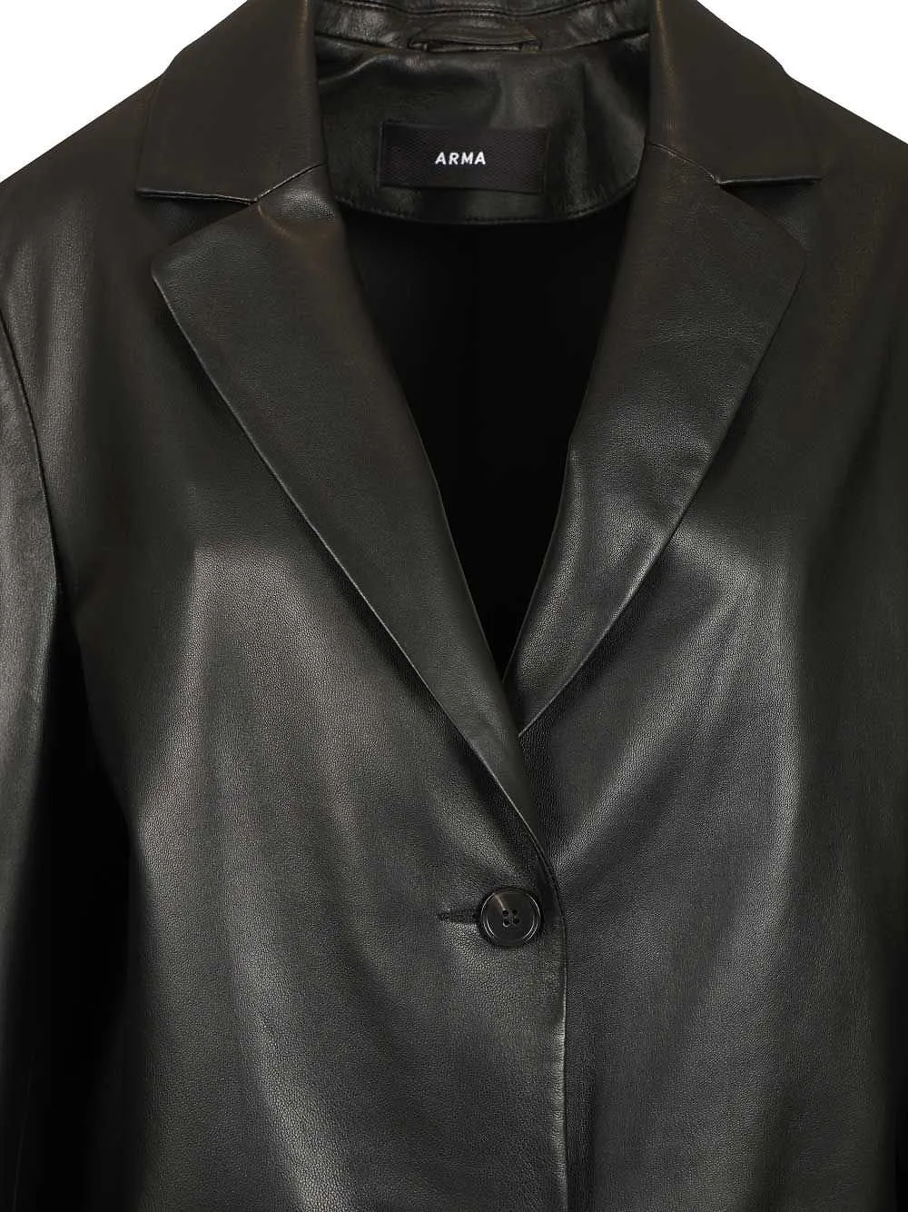 Arma Ohann Single-Breasted Leather Blazer