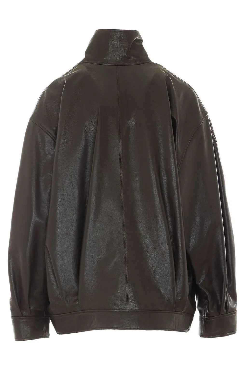 Paula High Neck Leather Jacket