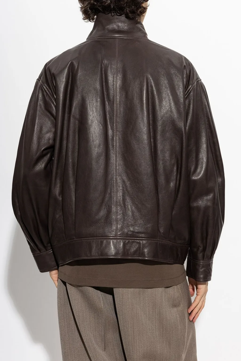 Paulo Stand-Collar Leather Jacket