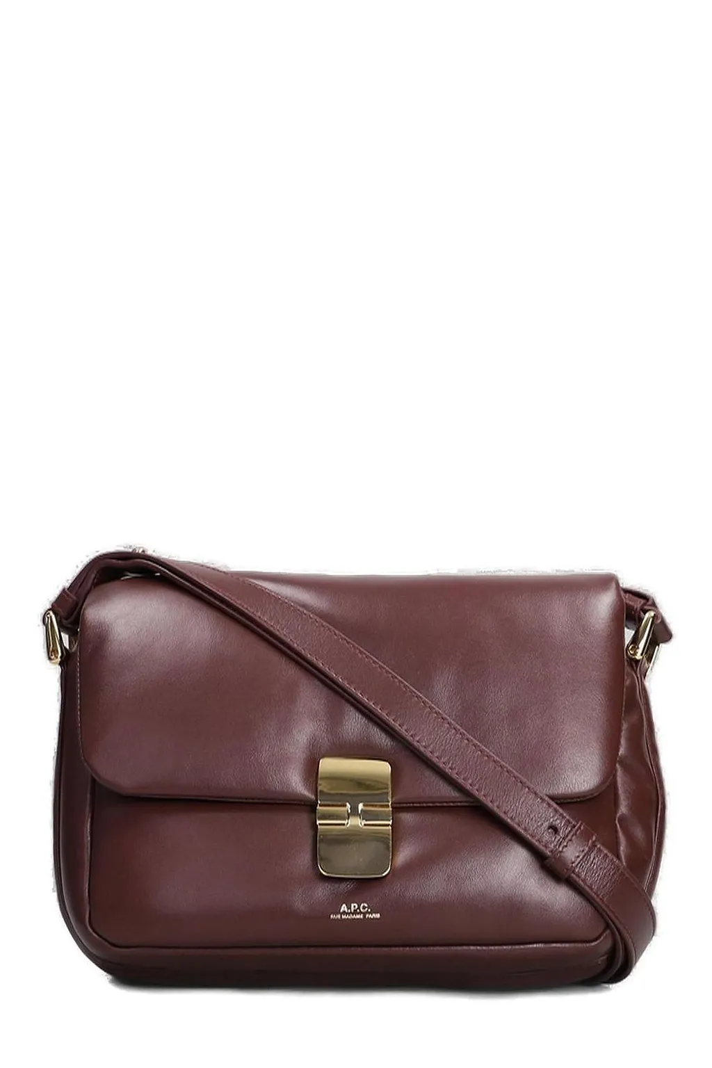 A.P.C. Logo-Printed Foldover Top Shoulder Bag