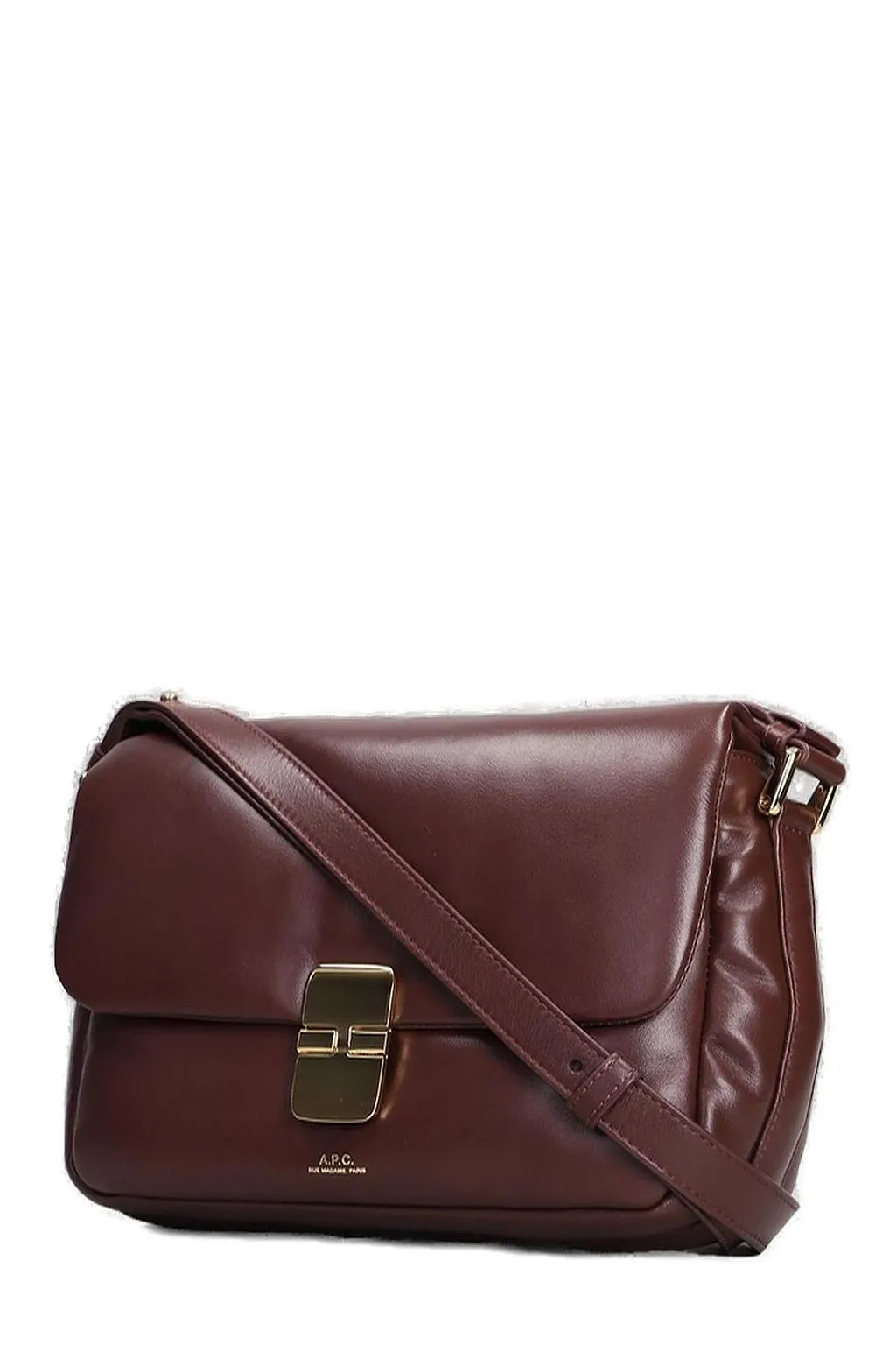 A.P.C. Logo-Printed Foldover Top Shoulder Bag