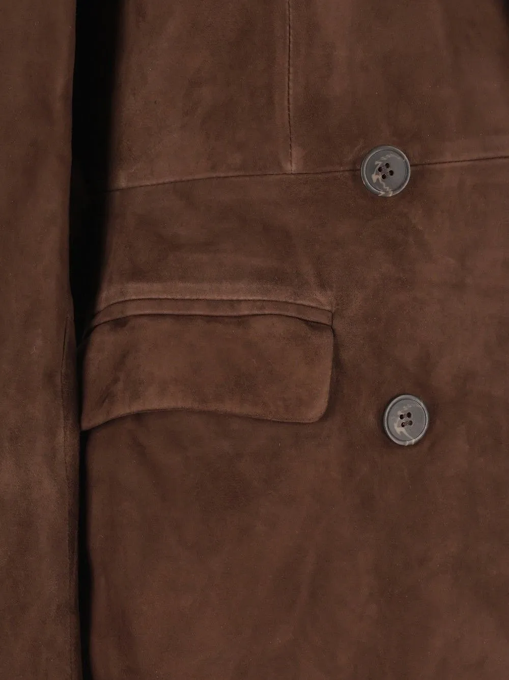 Safia Double-Breasted Suede Blazer