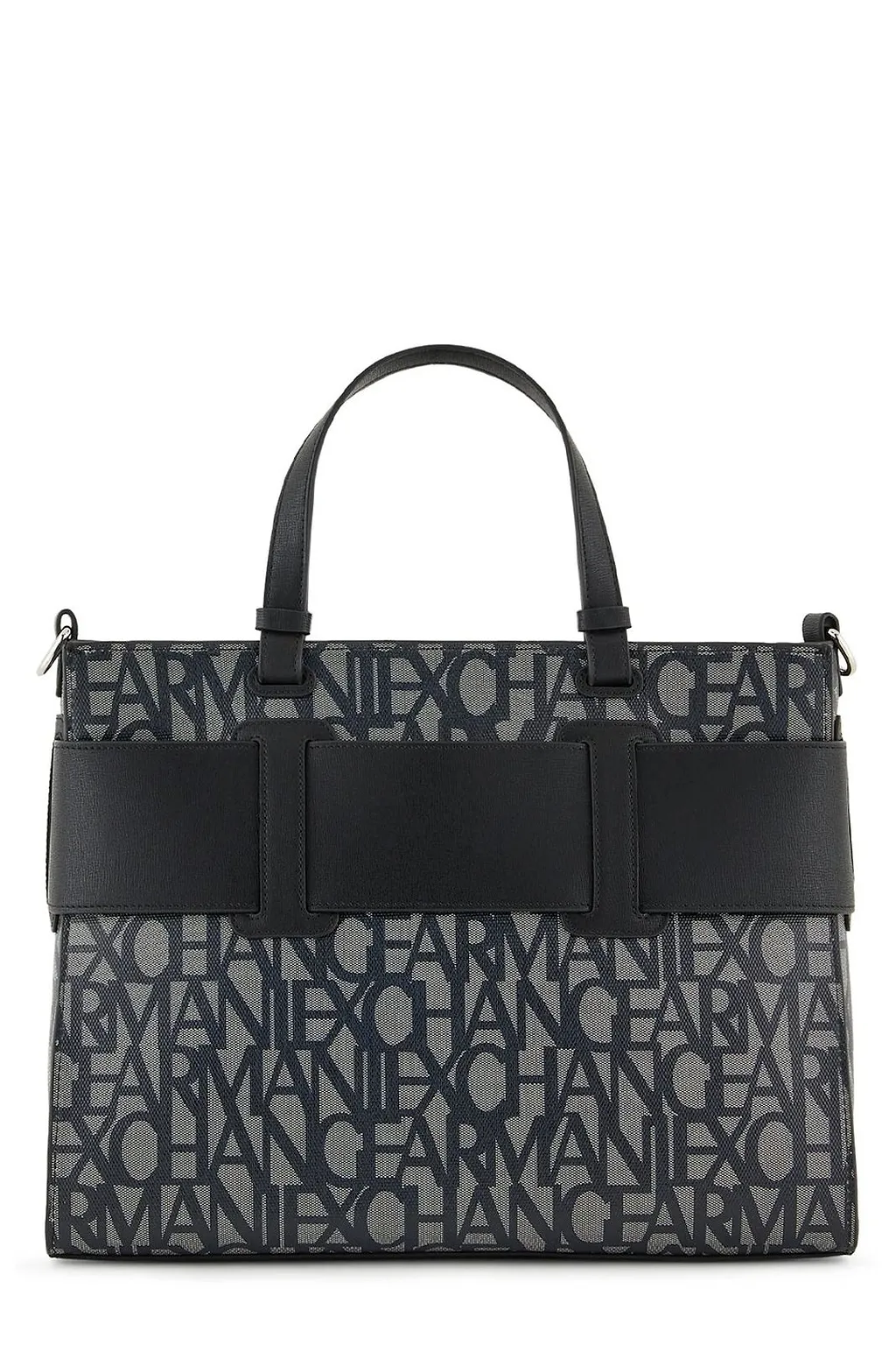 Armani Exchange All-Over Logo Printed Top Handle Tote Bag