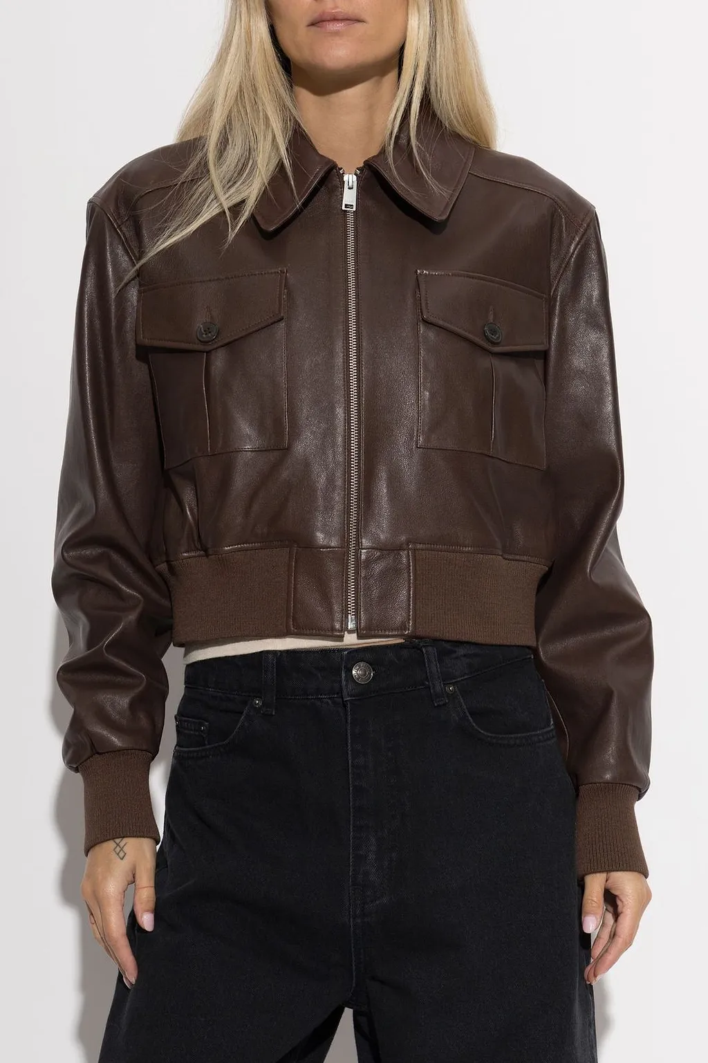Arma Zafira Cropped Leather Jacket