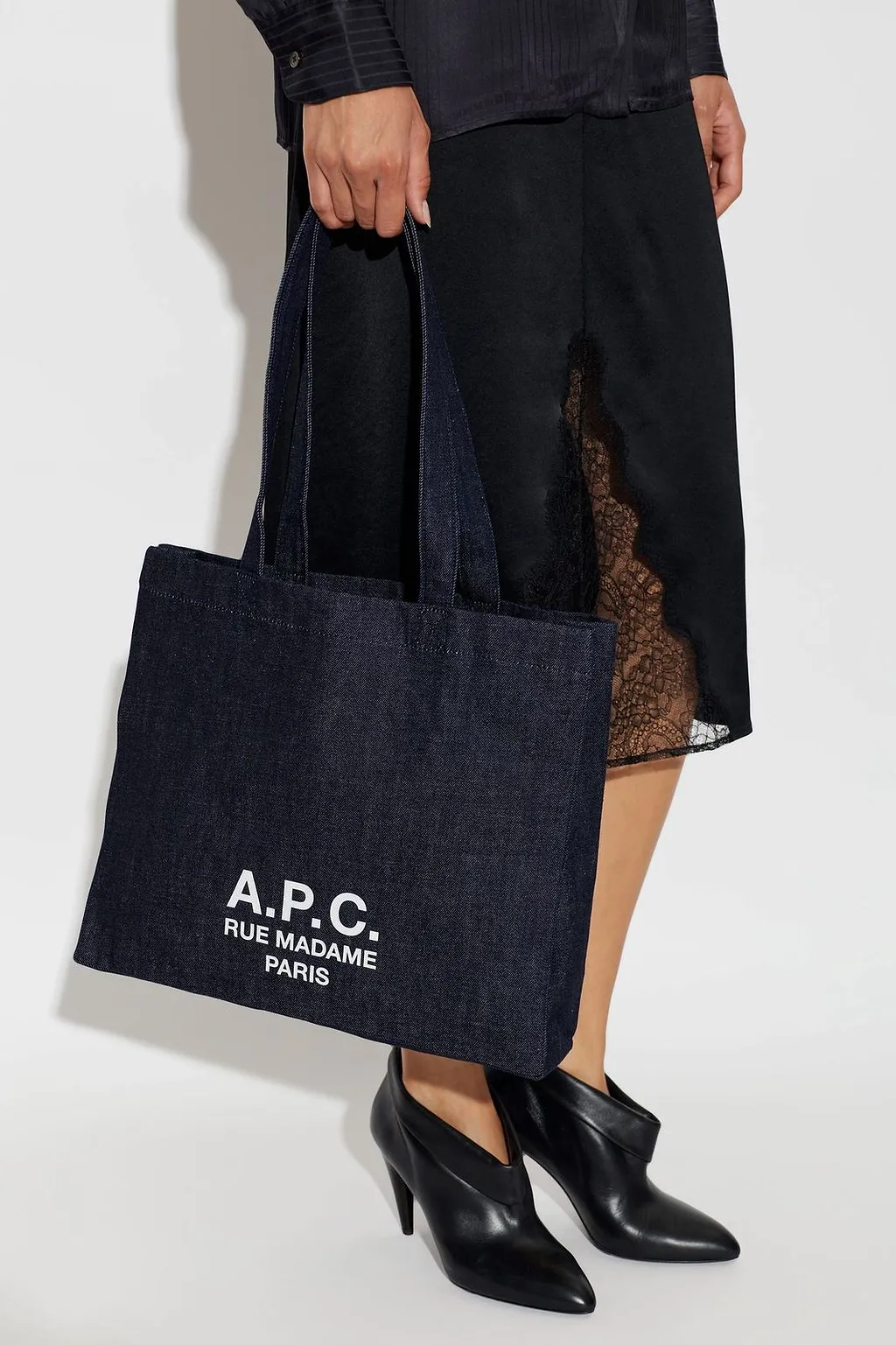 A.P.C. Lou Rue Madame Logo Tote Bag