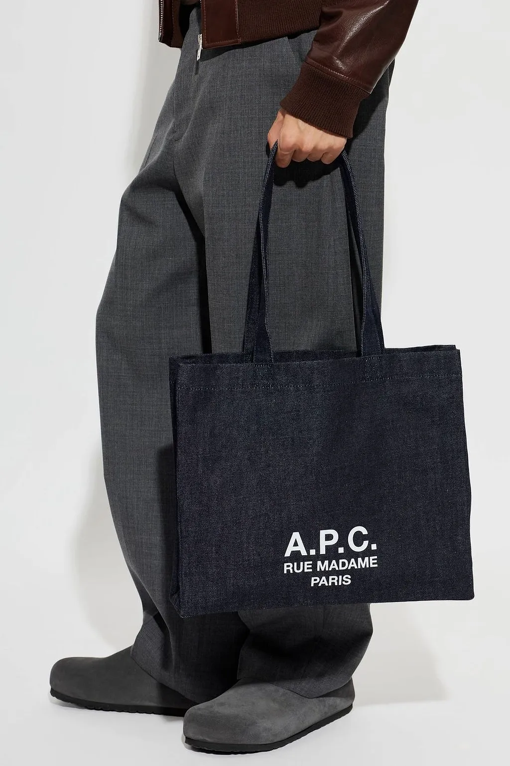 A.P.C. Lou Rue Madame Logo Tote Bag