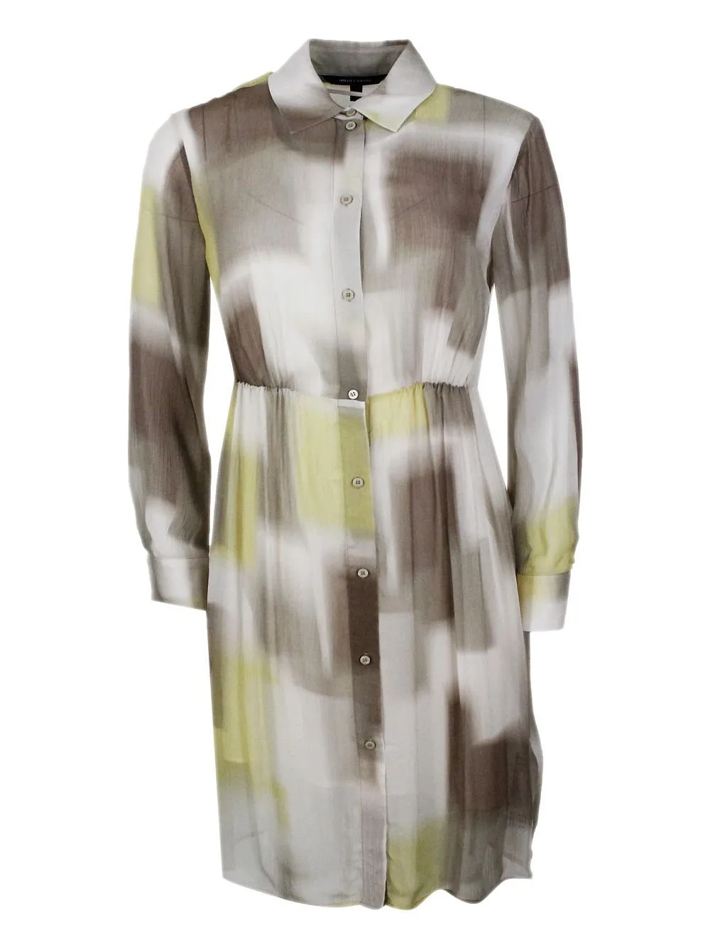 Armani Exchange Long Sleeve Buttoned Dress