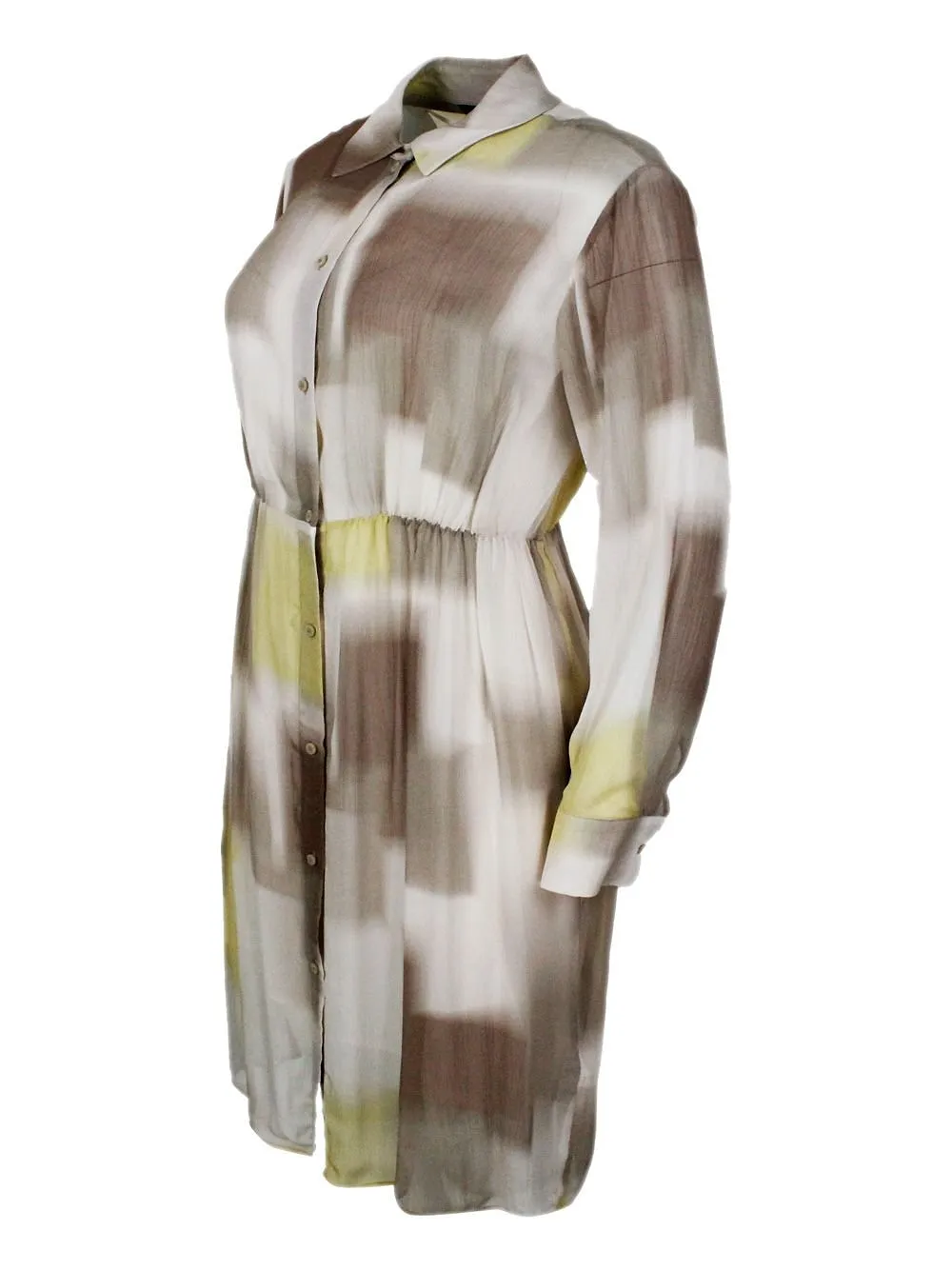 Armani Exchange Long Sleeve Buttoned Dress