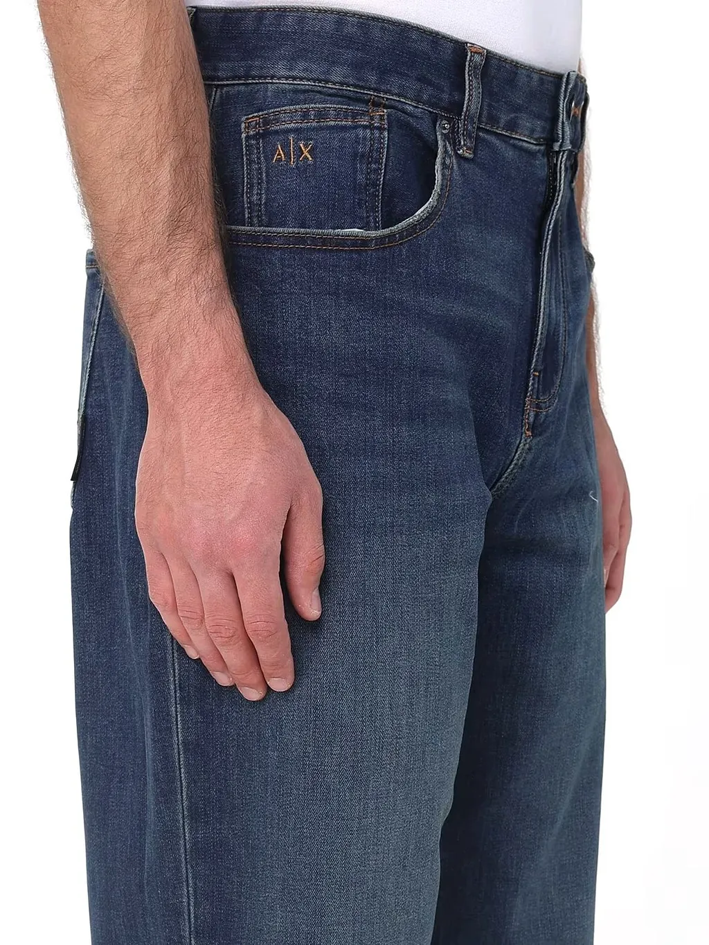 Armani Exchange Mid Rise Wide Leg Jeans