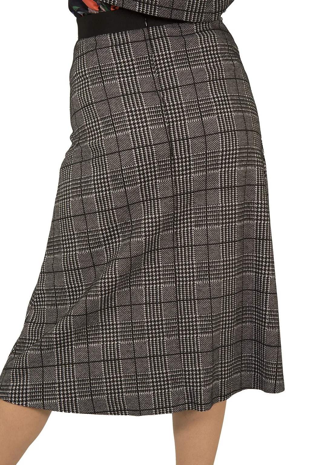 Atos Lombardini Prince Of Wales Printed Midi Skirt
