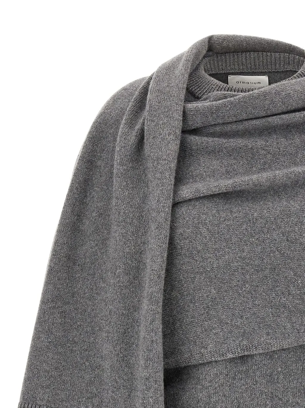 Alida Draped Scarf-Detail Sweater