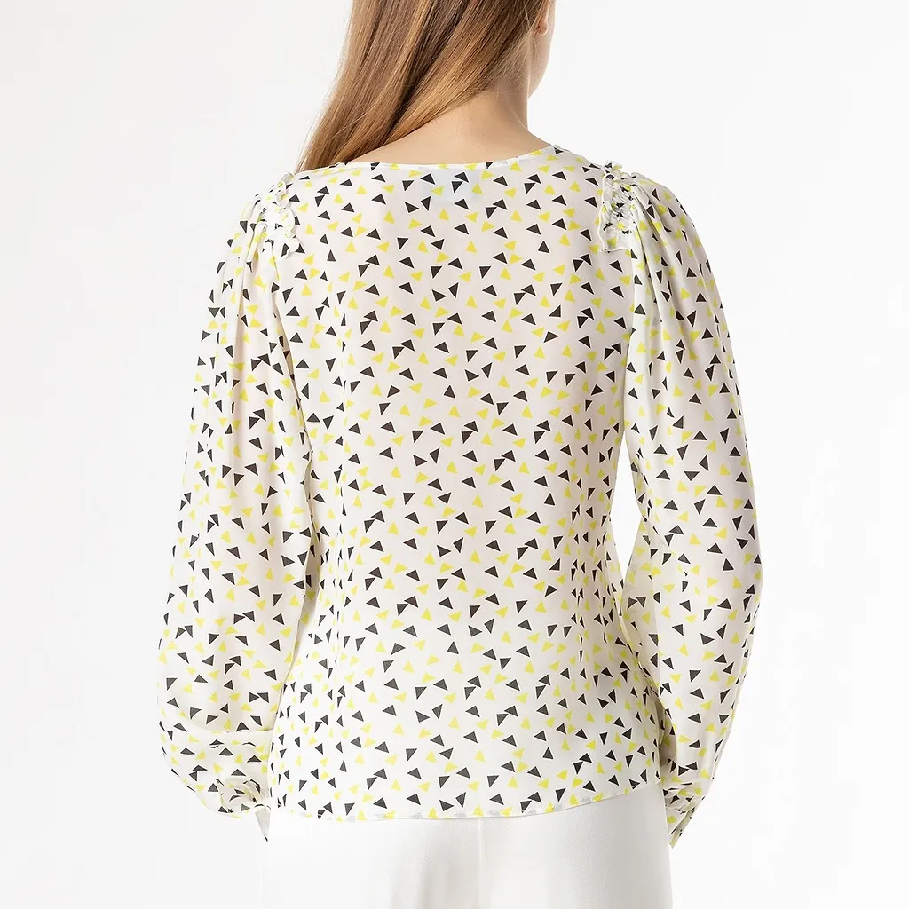Atos Lombardini Pattern Long-Sleeved Blouse