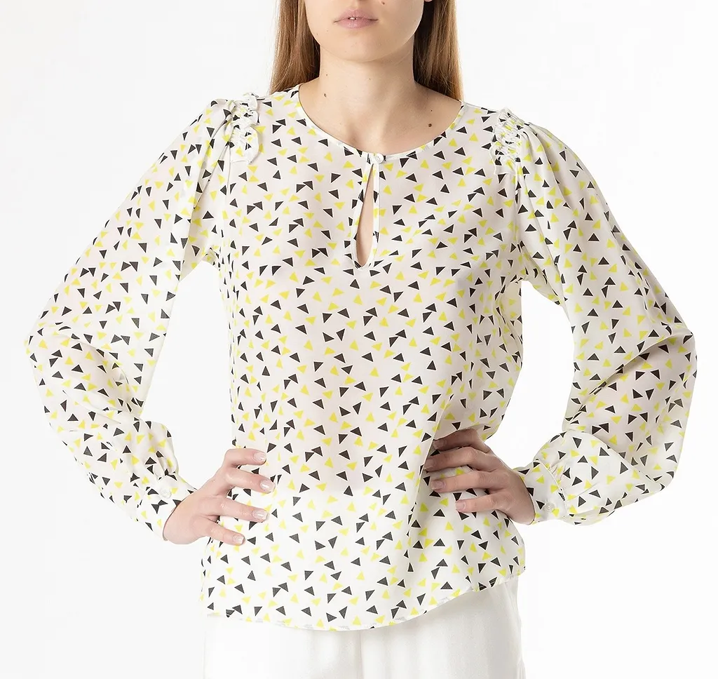Atos Lombardini Pattern Long-Sleeved Blouse