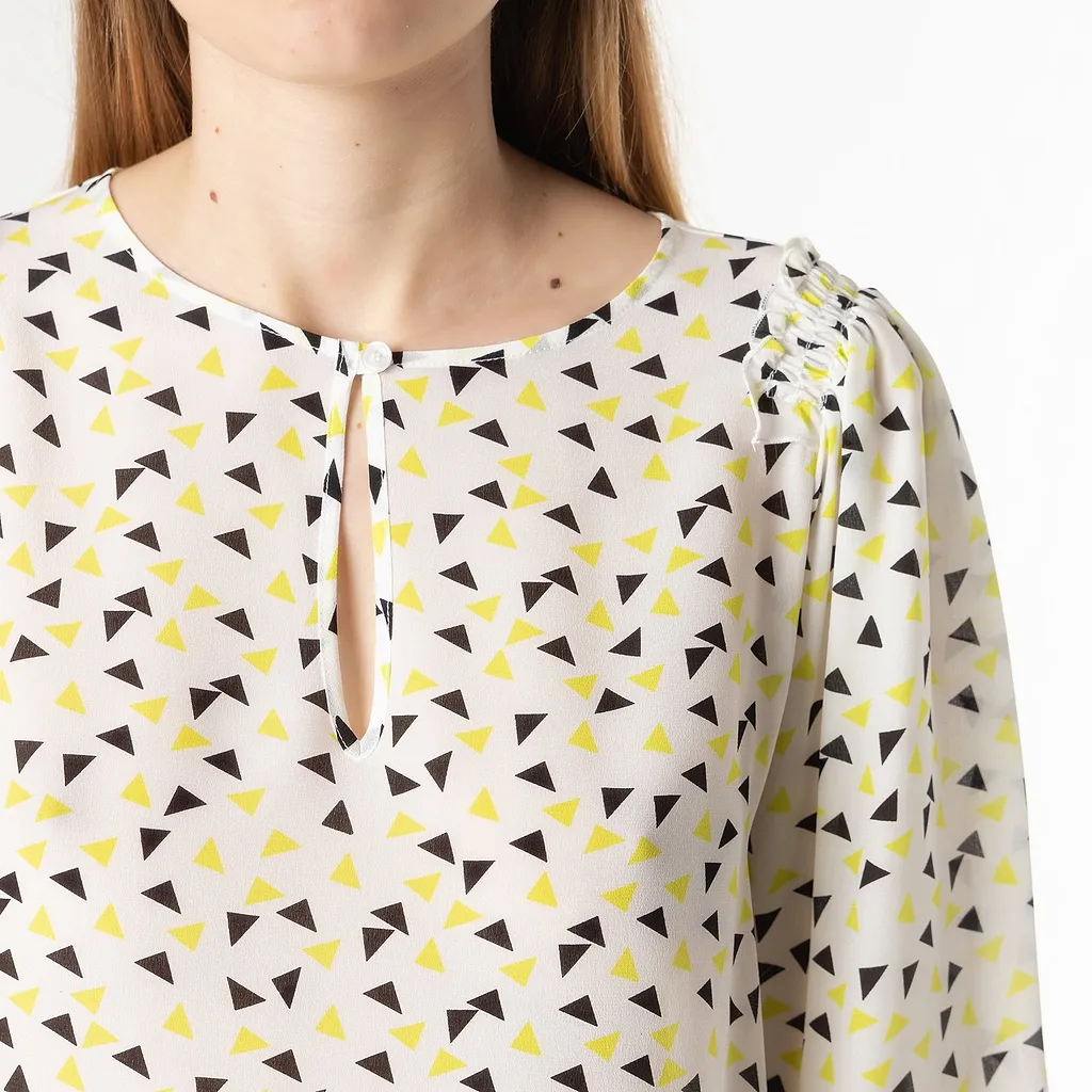 Atos Lombardini Pattern Long-Sleeved Blouse