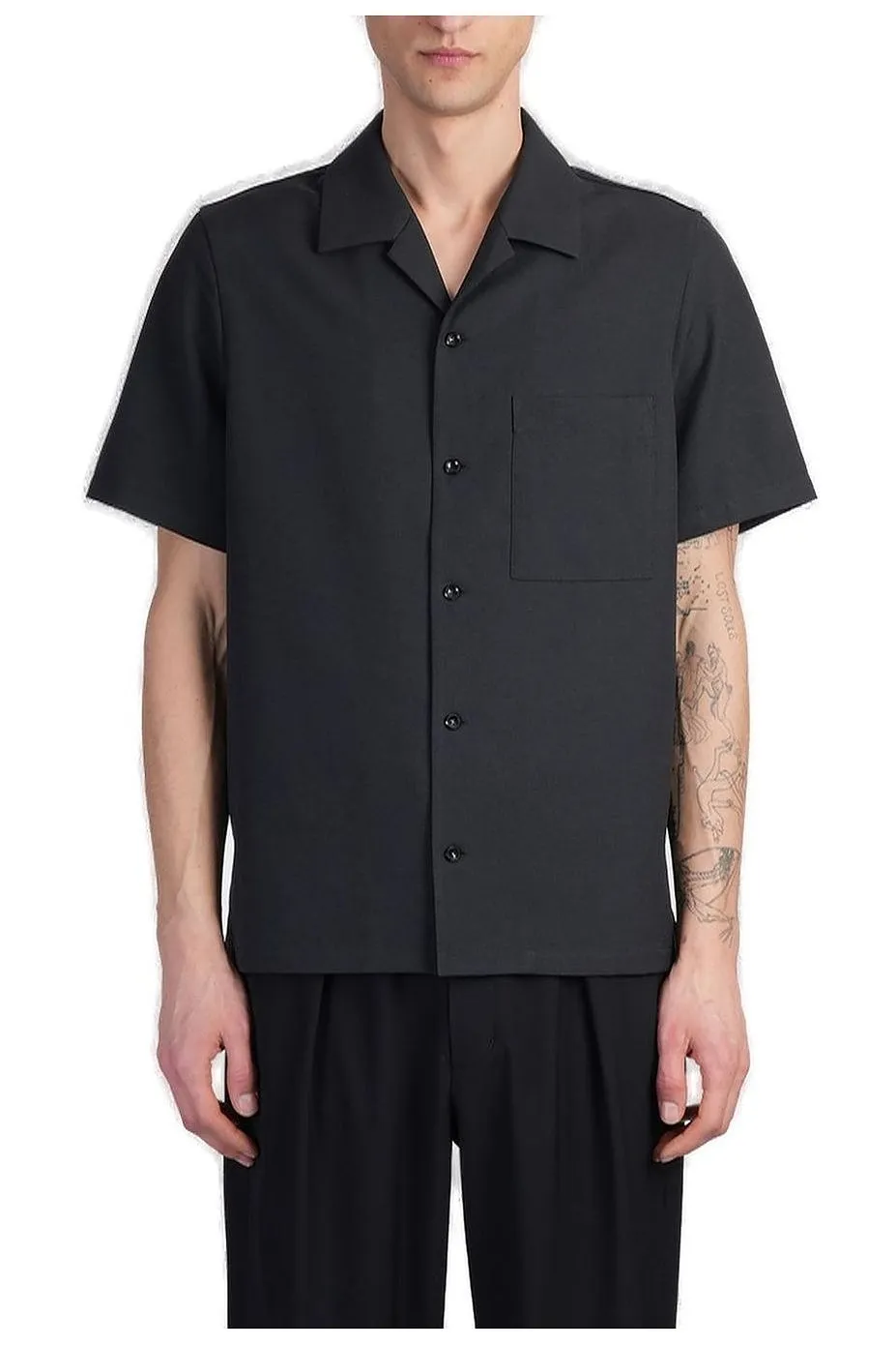 Attachment Straight Hem Short Sleeve Shirt