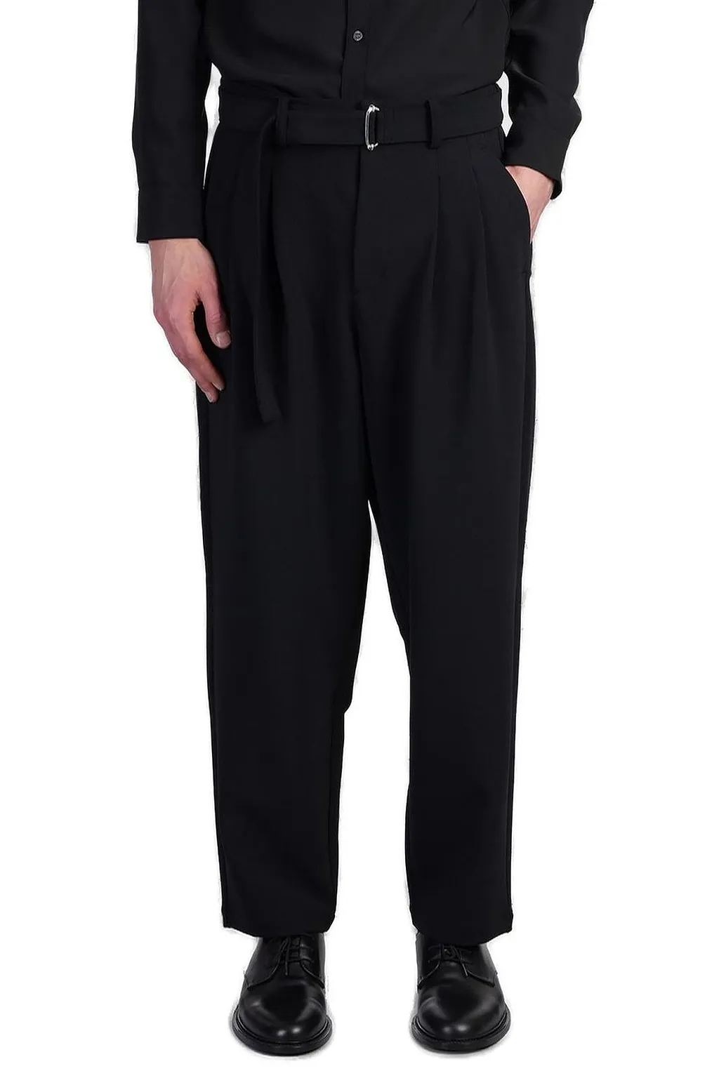 Attachment Pleated Tapered Leg Trousers