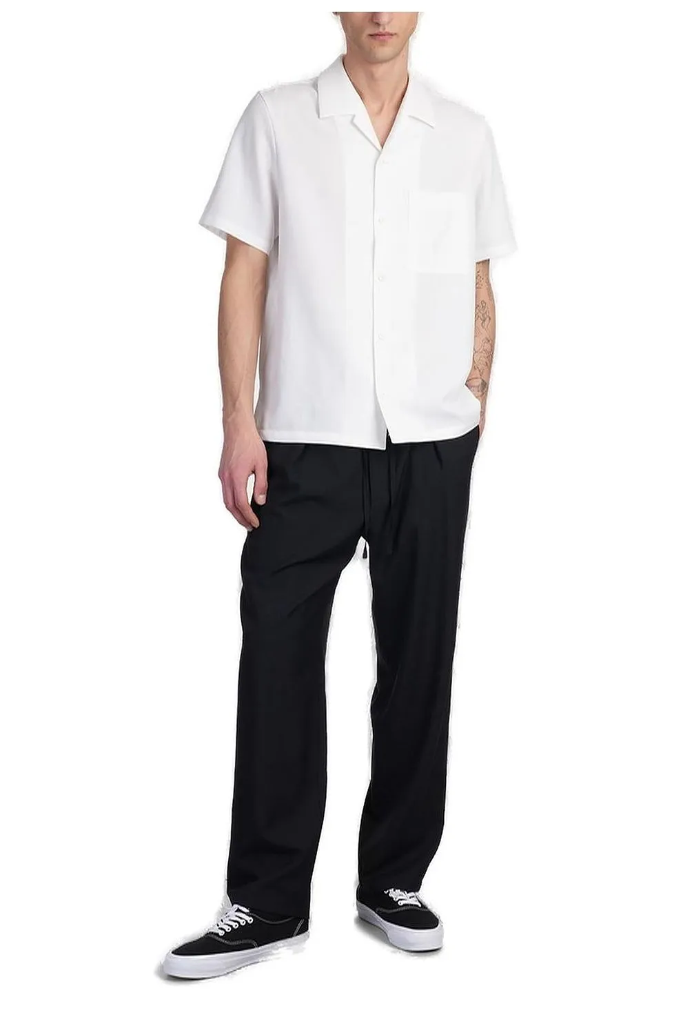 Attachment Straight Hem Short Sleeve Shirt