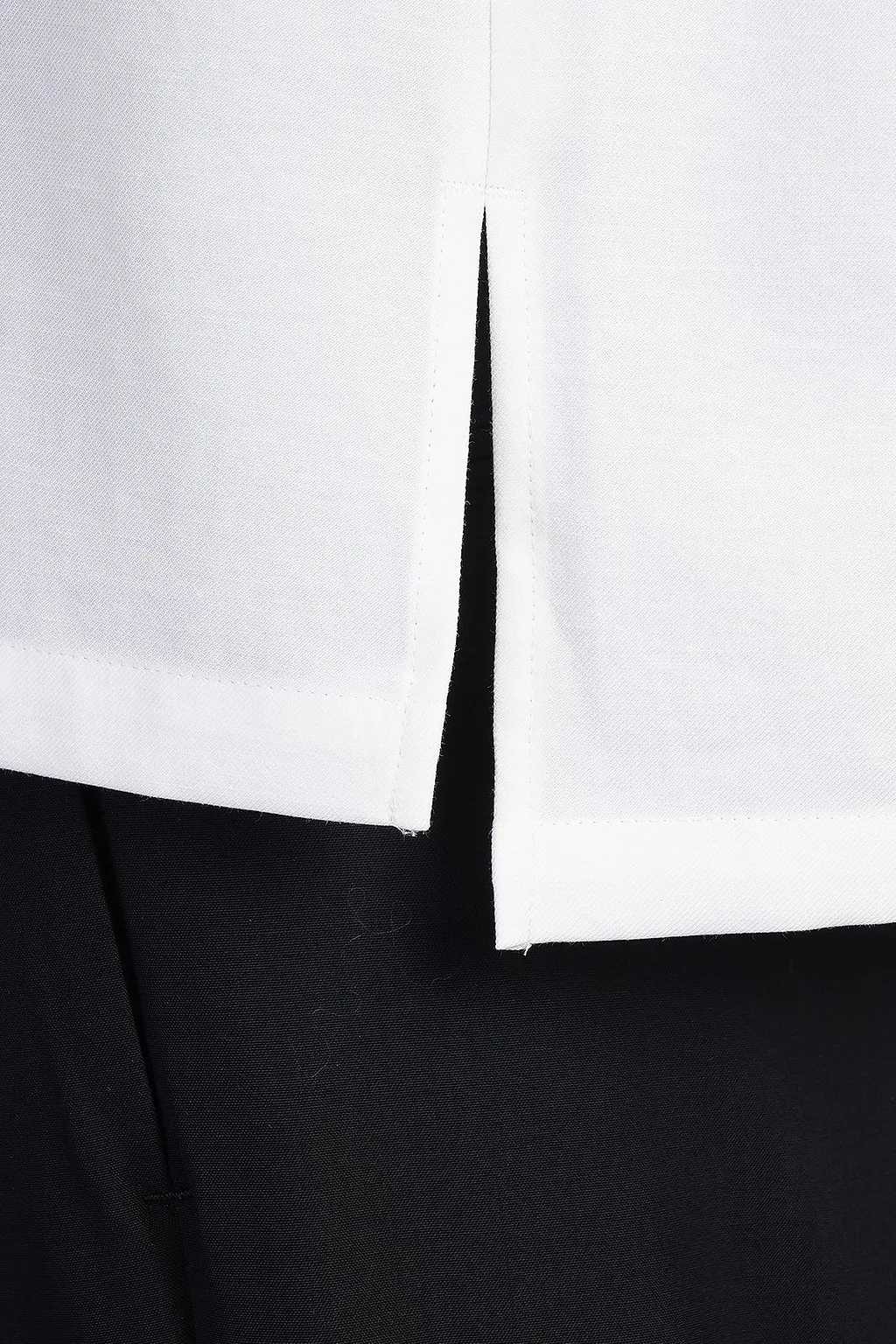 Attachment Straight Hem Short Sleeve Shirt