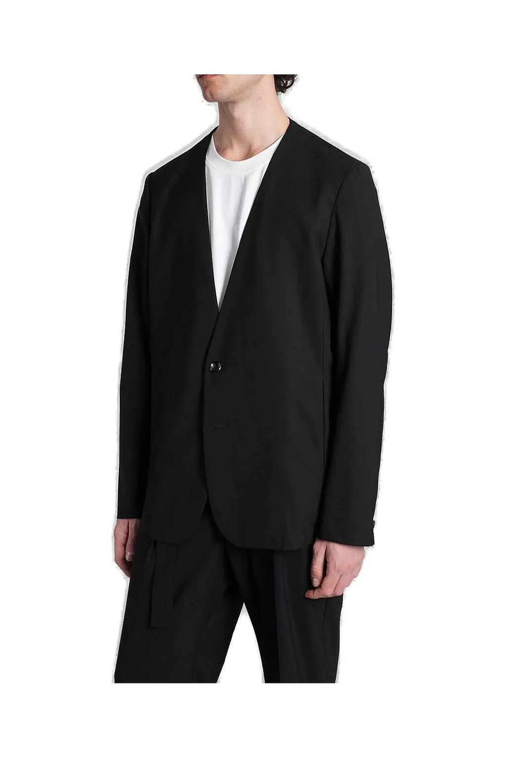 Attachment Single-Breasted V-Neck Jacket