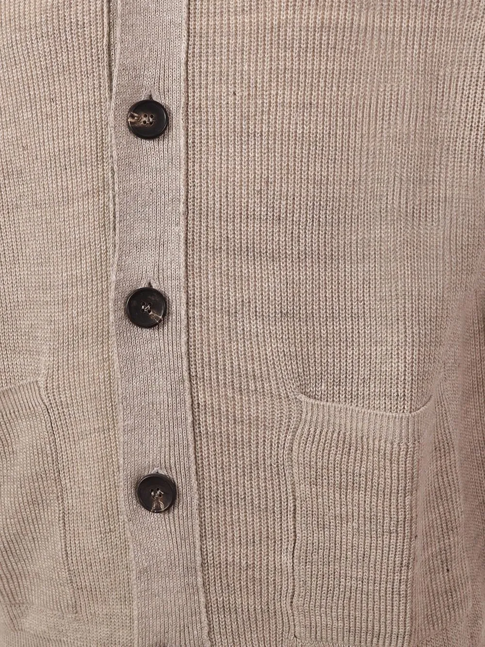 Arrows Buttoned Stand-Collar Knitted Sweater