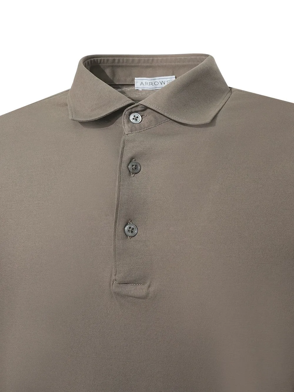 Arrows Long-Sleeve Cotton Polo Shirt