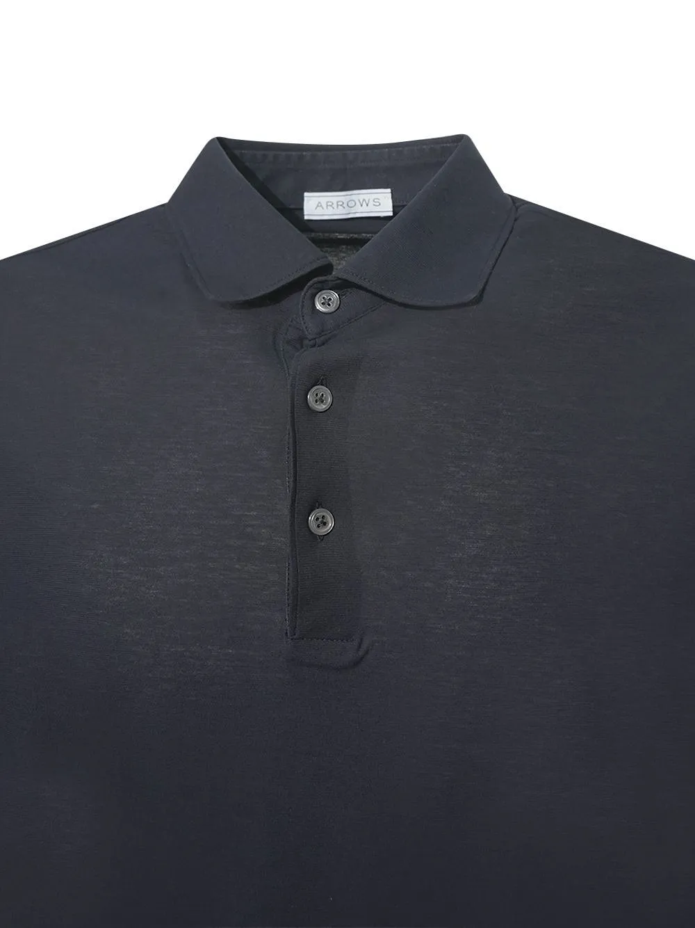 Arrows Long-Sleeve Cotton Polo Shirt