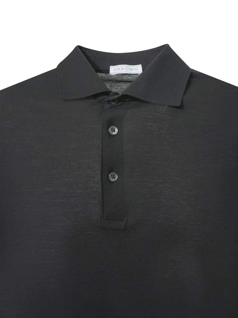 Arrows Long-Sleeve Cotton Polo Shirt